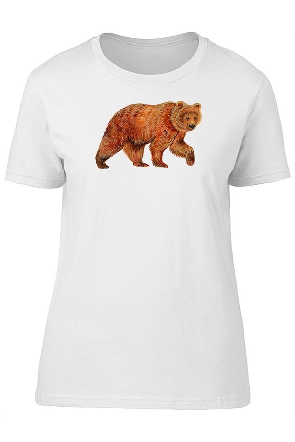 Cute Watercolor Bron Bear T-Shirt Men -Image by Shutterstock, Male 3X-Large