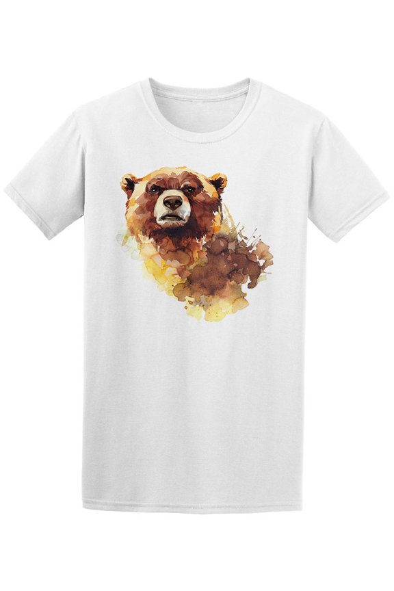 Cute Watercolor Brown Bear Tee Men's -Image by Shutterstock
