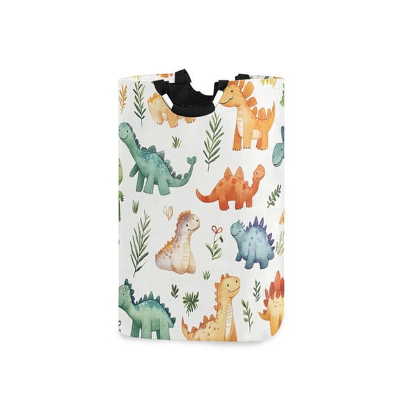 Cute Watercolor Dinosaur Laundry Basket with Handles 50L Collapsible Laundry Hamper for Bathroom Bedroom Laundry Room