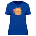 thumbnail image 1 of Cute Watercolor Floral Lion T-Shirt Women -Image by Shutterstock, Female Large, 1 of 2