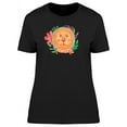 thumbnail image 1 of Cute Watercolor Floral Lion T-Shirt Women -Image by Shutterstock, Female XX-Large, 1 of 2
