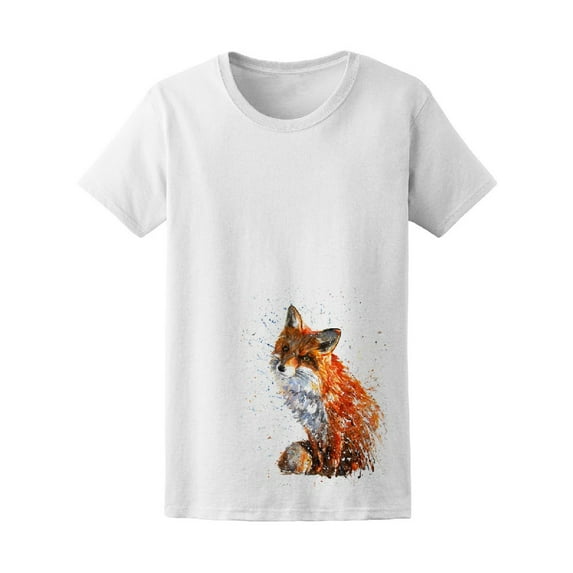 Cute Watercolor Fox T-Shirt Men -Image by Shutterstock, Male 3X-Large
