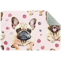 Cute Watercolor French Bulldog Entryway Rug, 2x3 Area Rug Indoor Door Mat Non-slip Washable Floor Carpet Rug for Bedroom Office Dining Room Bathroom