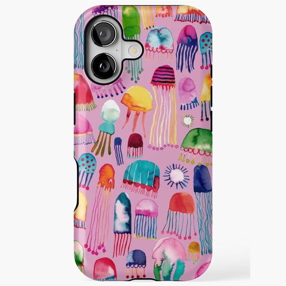 Cute Watercolor Jellyfish Pattern Phone Case Cover 17 11 12 13 14 15 17 Pro Max