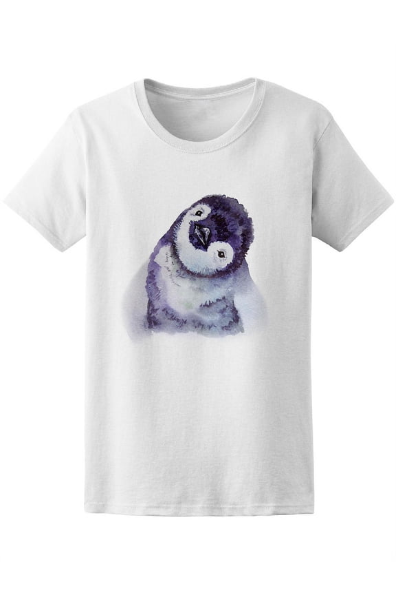 Cute Watercolor Penguin Design T-Shirt - Image by Shutterstock, Female XX-Large