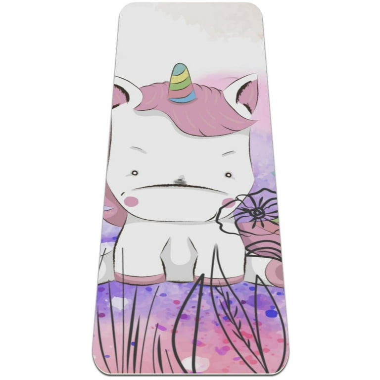 Cute Watercolor Pink Unicorn Baby Pattern TPE Yoga Mat for Workout &  Exercise - Eco-friendly & Non-slip Fitness Mat 