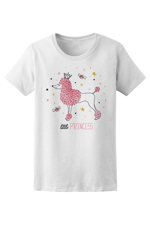 Cute Watercolor Princess Poodle T-Shirt Women -Image by Shutterstock, Female Small