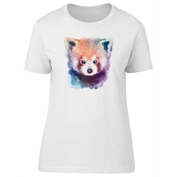Cute Watercolor Red Panda T-Shirt Women -Image by Shutterstock, Female Large