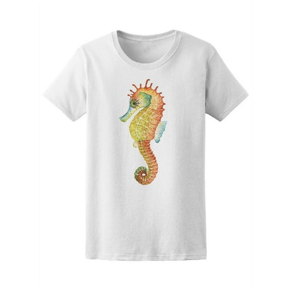 Cute Watercolor Seahorse T-Shirt Women -Image by Shutterstock, Female Small