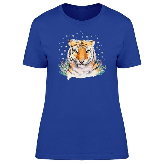 Cute Watercolor Siberian Tiger T-Shirt Women -Image by Shutterstock, Female Medium
