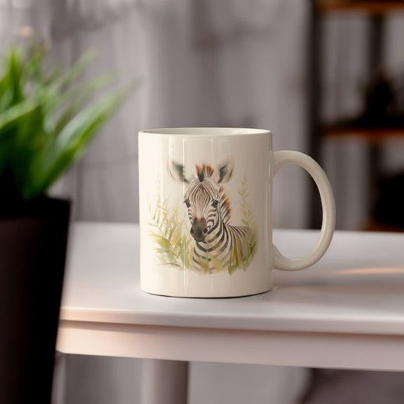 Cute Watercolor Zebra Mug, Adorable Zebra Coffee Cup, Zebra Tea Cup, Zebra Lover Mug, Zebra Enthusiast Mug, Zebra Gift, Zebra Present.