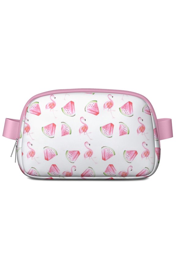 Cute Watermelon Fanny Pack – Geometric Watermelon Print Waist Bag – Waterproof Belt Bag for Summer Fun & Fresh Style