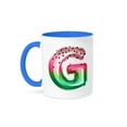 thumbnail image 1 of 3drose, Cute Watermelon Image of Balloon Monogram Initial G, 15oz Two-tone Blue Mug, 1 of 6