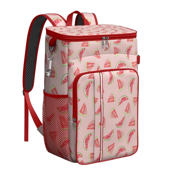 Cute Watermelon Pattern Cooler Backpack - Insulated Lunch Backpack for Outdoor, Travel & Work - 20L Capacity, Leak-Proof Design, Perfect for Fruit & Tropical Lovers