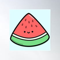 Cute Watermelon Poster Wall Art, Modern Wall Decor For Living Room Bedroom, 30x30 UNFRAMED