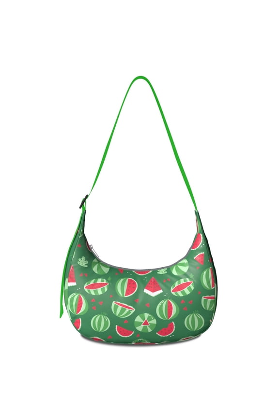 Cute Watermelon Print Crossbody Handbag for Women, Tropical Summer Fruit Shoulder Tote, Lightweight Water-Resistant Hobo Purse, Fresh Beach Party Travel Bag