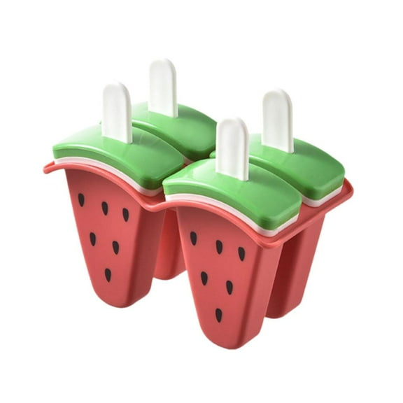 Cute Watermelon Shape Popsicle Molds, Watermelon Popsicle Maker with Lid, Reusable Silicone Easy Release Rubber Watermelon Shape