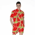 thumbnail image 1 of Cute Watermelon Slices Pattern Short Sleeve Men'S Rompers Casual Summer Jumpsuits Outfit, 1 of 4