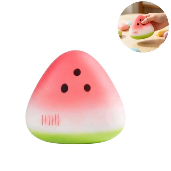 Cute Watermelon Soft Stress Relief Toy, Summer Fruit Slow Rising Squeeze Fidget Toy, Kawaii Cartoon Watermelon Decompression Toy for Kids Adults Desk Decor Gift
