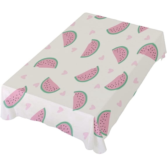 Cute Watermelon Tablecloth 54" x 54" Rectangle Table Cloth Cover Tabletop Fabric for Indoor Dining Room Outdoor Party Picnic Camping Restaurant House Decor