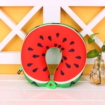 Cute Watermelon U-Shaped Neck Pillow, Soft Travel Neck Support for Sleeping, Portable Pillow for Airplane, Car, Home & Office