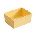 thumbnail image 1 of Cute Wavy Edge Pastel Yellow Plastic Desktop Storage Box, 2 Sizes Multi-purpose Makeup Organizer, Odor Free Small Item Basket for Cosmetics Stationery Keys Hair Accessories, 1 of 6