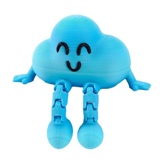 Cute Weather Series Sitting Figurines Moon Sun Star Cloud, 3D Printed Desktop Decor Cartoon Ornaments Creative Gift Set C