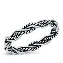 Cute Weave Braided Wedding Promise Ring .925 Sterling Silver Band Jewelry Female Male Unisex Size 9