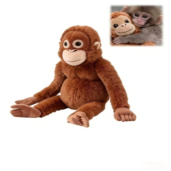 Cute Weighted Plushie Stuffed Animal Toy, Soft Long Arm Monkey Plush for Anxiety Relief, Cozy Home Decor Gift for Adults Animal Lovers