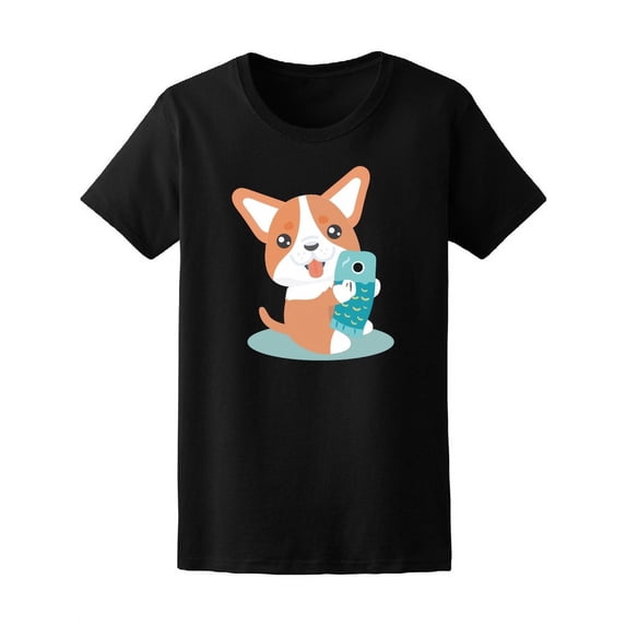 Cute Welsh Corgi Dog T-Shirt Women -Image by Shutterstock, Female Small