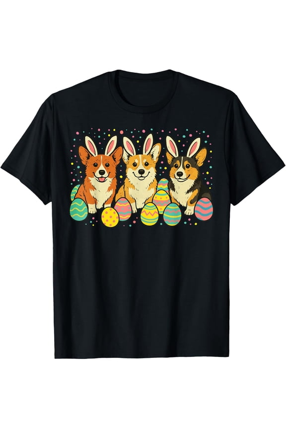 Cute Welsh Corgi Easter Eggs Corgi Easter T-Shirt Shirts