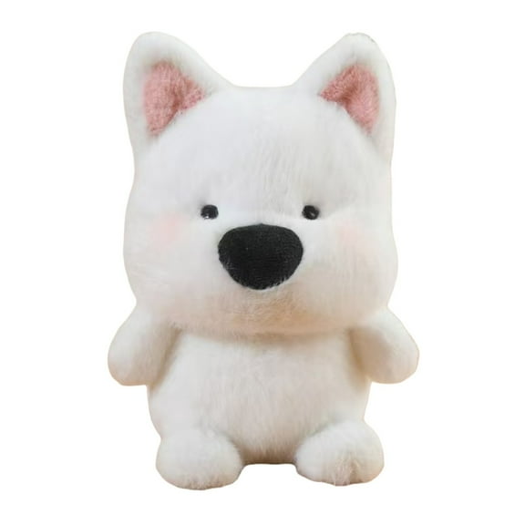 Cute West Highland White Terrier Dog Stuffed Animals Soft West Highland Plush Scottish Terrier Westie Puppy Stuffed Dog Plushies Gifts for Kids (White)