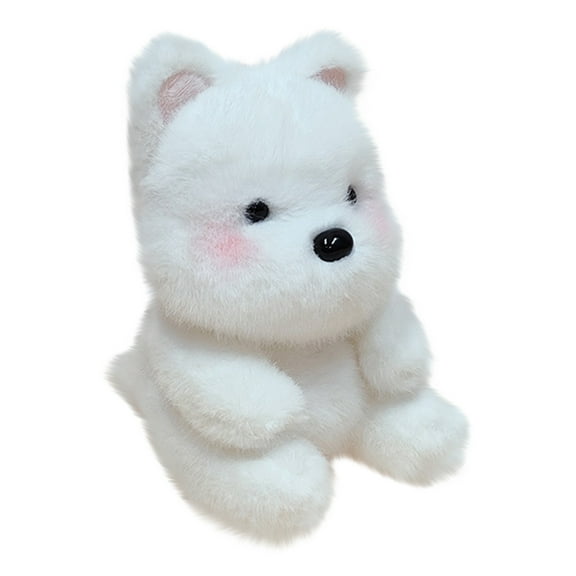 Cute West Highland White Terrier Plush Toy, Soft Pp Cotton Stuffed Doll With Fluffy White Fur Pink Cheeks And Adorable Sitting Pose, Perfect Gift For Game Fans Young And Old Alike