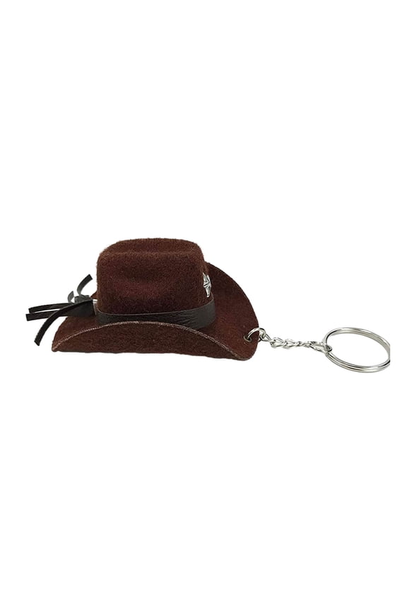 Cute Western Cowboy Hat Keychain Pendant Keyrings Craftsmanship Phonechain Perfect for Key Bag and Purses