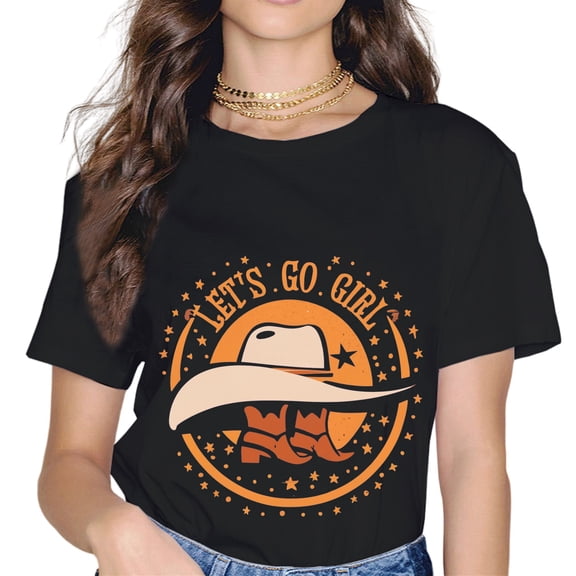 Cute Western Cowgirls Country Western Rodeo Let's Go Girls T-Shirt
