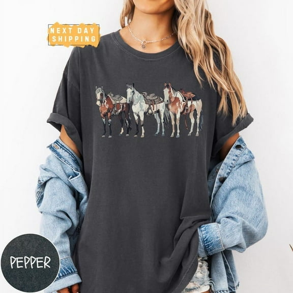 Cute Western Horses Shirt, Popular Horse Tee, Horse Lovers Gift, Cute Women Western Gift, Cowgirl Gift, Gift For Her