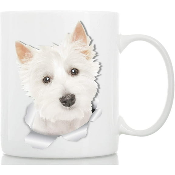 Cute Westie Mug  West Highland White Terrier Ceramic Coffee Mug - Perfect Westie Gifts - Funny Cute Westie Dog Coffee Mug for Dog Lovers and Owners (11oz)
