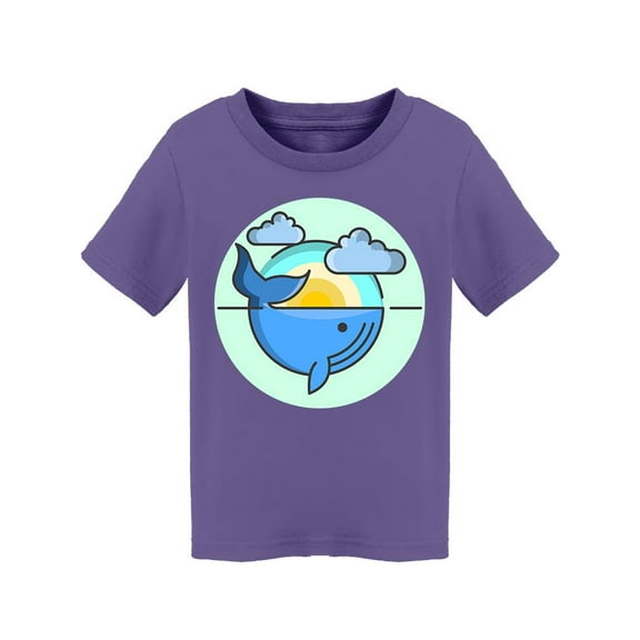 Cute Whale And Background T-Shirt Toddler -Image by Shutterstock,  2 Toddler