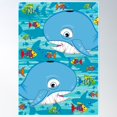 thumbnail image 1 of Cute Whale & Fish Poster Wall Art, Modern Wall Decor For Living Room Bedroom, 24x36 UNFRAMED, 1 of 3