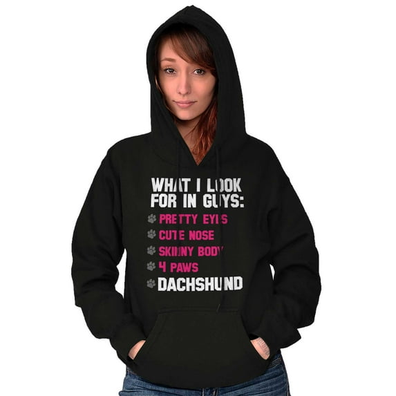 Cute What Look In Guys Dachshund Dog Hoodie Sweatshirt Women Brisco Brands X