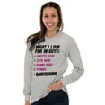 thumbnail image 1 of Cute What Look In Guys Dachshund Dog Women's Long Sleeve T Shirt Brisco Brands S, 1 of 6