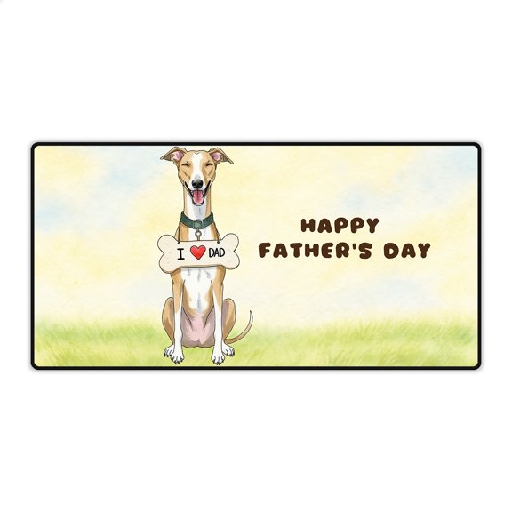 Cute Whippet Loves Dad Happy Father's Day Desk Mat Full Keyboard Mouse Pad Dog Lover Large Mousepad - 12008