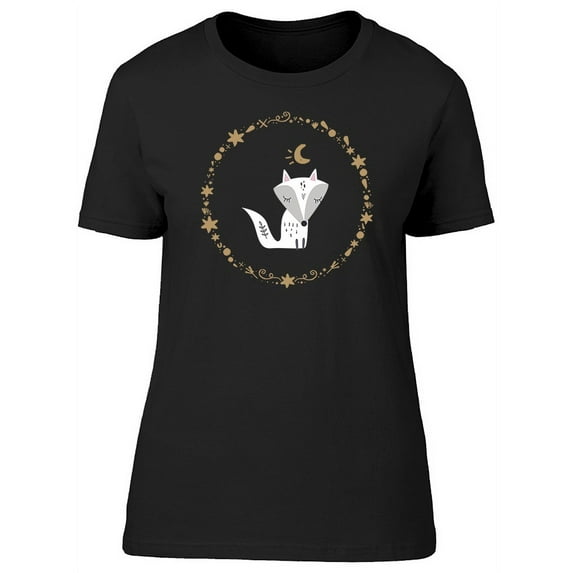 Cute White Arctic Fox T-Shirt Women -Image by Shutterstock, Female Medium