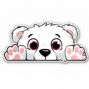 Cute White Bear Peeking Car Decal   Perfect for SUV, Truck, or Laptop   Cute Animal Sticker for Bear Lovers   Durable, Weatherproof, and Removable with No Residue! Auto Car Decoration