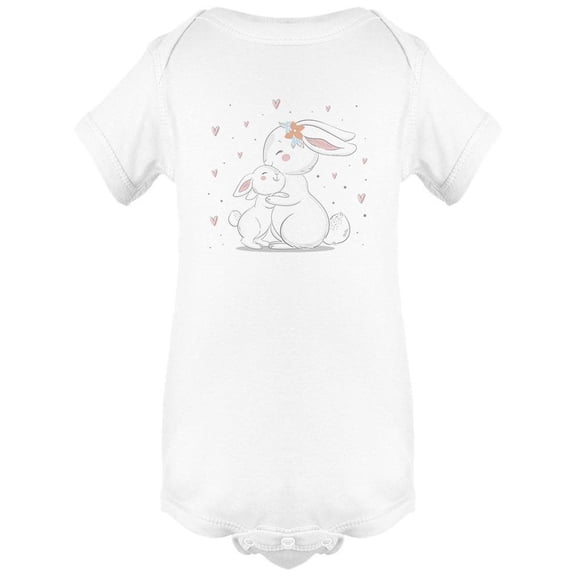Cute White Bunnies Bodysuit Infant -Image by Shutterstock,  24 Months