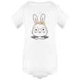 thumbnail image 1 of Cute White Bunny With Glasses Bodysuit Infant -Image by Shutterstock,  6 Months, 1 of 2