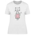 thumbnail image 1 of Cute White Cat In A Pink Dress T-Shirt Women -Image by Shutterstock, Female Small, 1 of 2