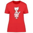 thumbnail image 1 of Cute White Cat In A Pink Dress T-Shirt Women -Image by Shutterstock, Female Small, 1 of 2