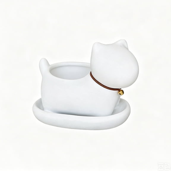 Cute White Cats Flower Pot for Home Office Desktop Cactus Cactus Plants Breeding Vase Flower Vessel Desktop Decoration