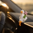 thumbnail image 1 of Cute White Duck Car Dashboard Ornament Resin Figurine Auto Center Console Screen Decor, Adorable Vehicle Interior Desktop Display Decoration, 1 of 8